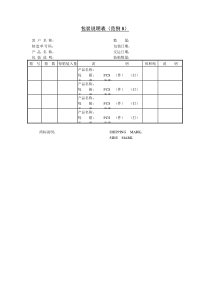 包装说明表（范例B）