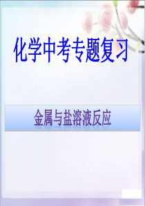 九年级化学中考专题：金属与盐溶液反应