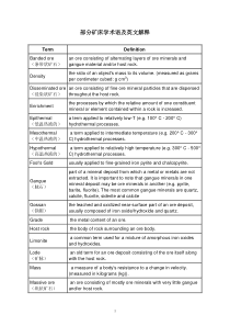 部分矿床学术语及英文解释