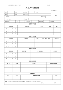 《员工入职登记表》