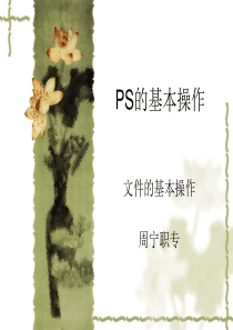 PS的基本操作--文件的基本操作PPT