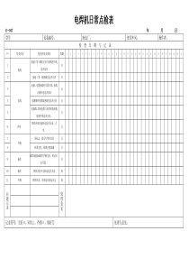 电焊机设备日常点检表