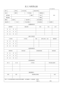 《员工入职登记表》经典范本