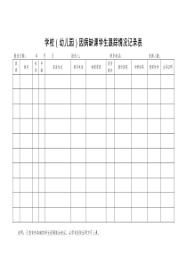 学校(幼儿园)因病缺课学生跟踪情况记录表