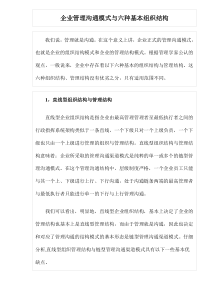 企业管理沟通模式与六种基本组织结构(1)