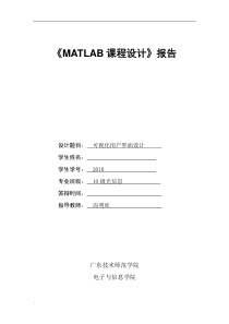 MATLAB课程设计报告模板