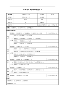 通信行业-网管中心技术室-XX网络系统分析岗位说明书