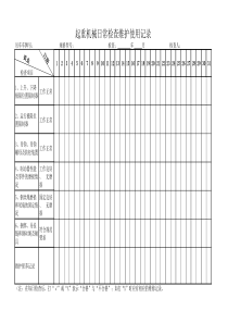 吊车日常检查记录表