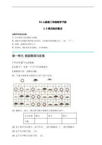 人教版二年级下册【1-5单元知识要点