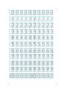 阿拉伯数字描红(单页版-每个练10次)荐!