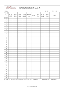 发电机房巡查记录表