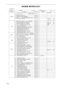 钻机维修维护情况记录卡