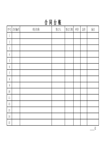 各类合同通用管理台账模板