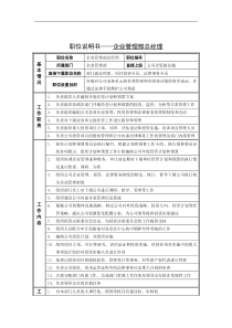 企业管理部总经理岗位说明书