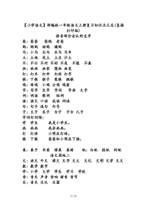 【小学语文】部编版一年级语文上册复习知识点汇总(直接打印版)