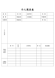 入党个人简历表