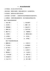 常见短语结构类型和划分句子成分