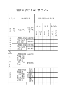 消防水泵联动运行情况记录