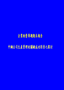 企业经营专题期末报告中钢公司生产管理的关键成功因素之探讨(1)