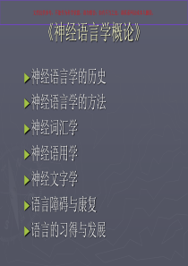 神经语言学的历史课件