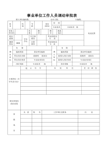 事业单位工作人员调动审批表(上报人社局版本)