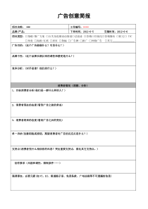 广告创意简报样本空白