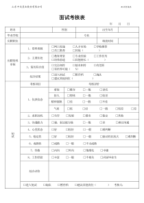 应聘人员面试考核表