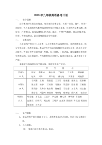 2019年九年级英语备考计划