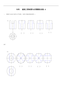 建筑工程制图与识图(专科)模拟试卷A