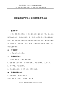 【邯郸某房地产开发公司年度绩效管理办法】（DOC11页）