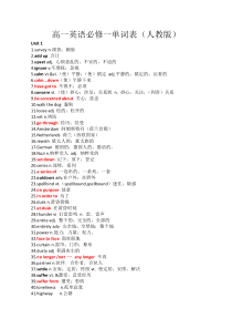 高一英语必修一单词表(人教版)