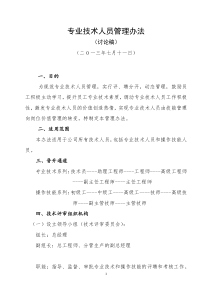 某集团公司专业技术人员管理制度