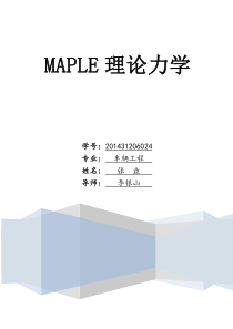 多刚体大作业2(maple)