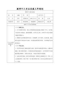 教师个人专业发展三年规划表