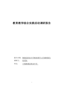 教育教学综合实践活动调研报告