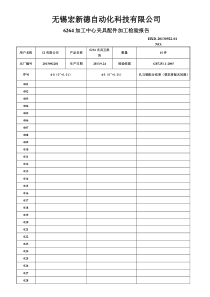 机械零件加工出厂检验报告