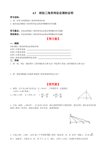 45相似三角形判定定理的证明北师大版九年级上册数学导学案