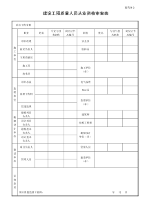 建筑B-2-建设工程质量人员从业资格审查表