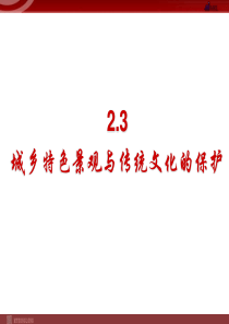 23城乡特色景观与传统文化的保护