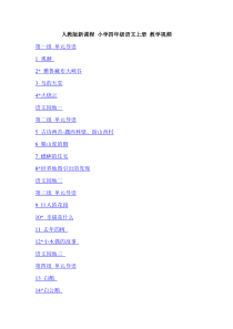 人教版新课程小学语文四年级上册课文目录和教学视频