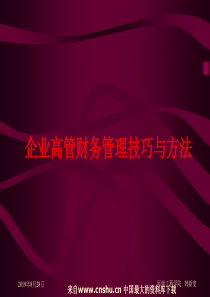 企业高管财务管理技巧与方法（PPT 85页）