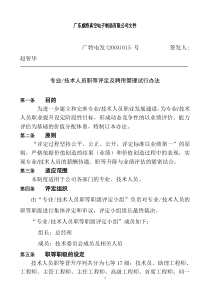 专业及技术人员职等评定及聘用管理试行办法(1)