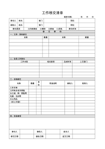 工作移交清单及离职会签单(模板)