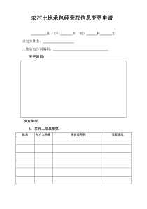 农村土地承包经营权变更申请书