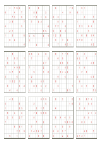 九宫格数独题目