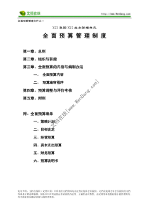 公司预算管理资料