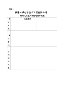 009外来人员进入涉密场所审批表