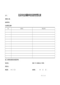 《北京市社会保险单位信息变更登记表》