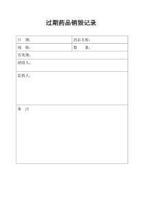 过期药品销毁记录表