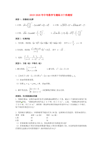 2019-2020年中考数学专题练习十种题型